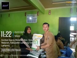 Pemerintah Desa Sumber Agung Mataram Bagikan Bantuan Beras Pangan Bulog untuk 437 KPM